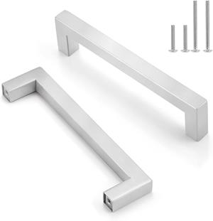 Gobrico Satin Nickel Square Bar Kitchen Cabinet Hardware Handles Pulls - 5in(128mm) Hole Centers, 5-1_2in (140mm) Overall Length -10Packs - - Amazon.com1.jpg